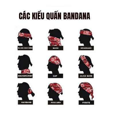 Khăn cotton bandana turban XO cá tính tặng khuyên tròn và móc treo 54x54cm