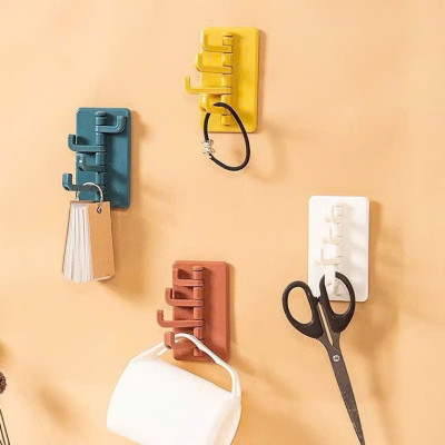 Combo 4 Móc Dán Chữ Nhật Siêu Bền - Móc Nhựa Xoay Đa Năng Dán Tường, Chịu Lực Tố - HÀNG CHÍNH HÃNG MINIIN