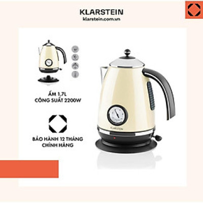 ẤM SIÊU TỐC KLARSTEIN AQUAVITA CREAM 1,7L 10021357 - hàng Chính Hãng 