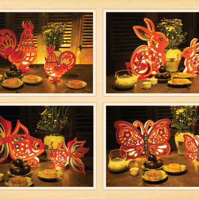 Lồng đèn Trung Thu - Lồng đèn trang trí "Ký ức tuổi thơ" hình Bướm size 30cm