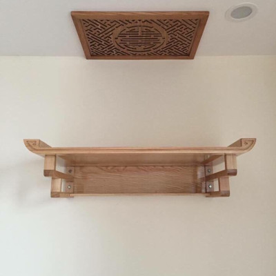 Mẫu bàn thờ chung cư kt  69 bằng gỗ sồi + ám khói 