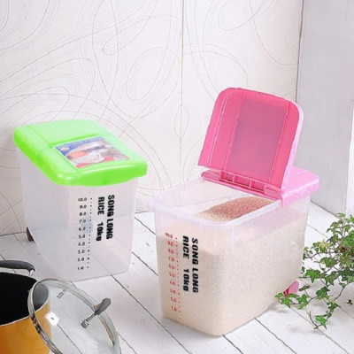 Thùng đựng gạo Song Long có bánh xe 10kg - Màu ngẫu nhiên