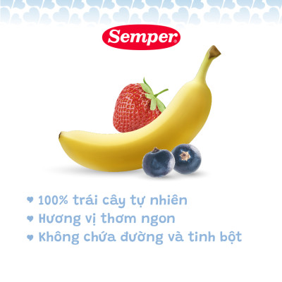 Combo 12 gói mix Trái cây nghiền các vị Semper 90g dành cho bé từ 6 tháng trở lên
