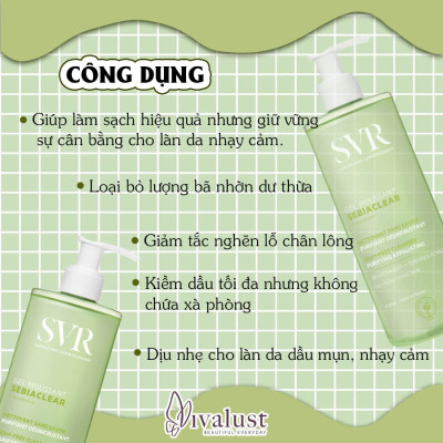 Sữa Rửa Mặt Tẩy Tế Bào Chết SVR Sebiaclear Gel Moussant Tuýp 200ml - SGM