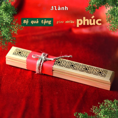 Bộ Quà Tặng Trầm Hương Cao Cấp Phúc 3 Lành Mừng Thọ Chúc Phúc Mong An Yên Tài Lộc Phúc Lành Trang Trí Nhà Cửa