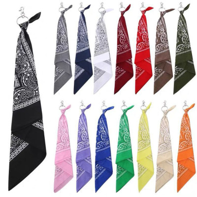 Khăn cotton bandana turban XO cá tính tặng khuyên tròn và móc treo 54x54cm
