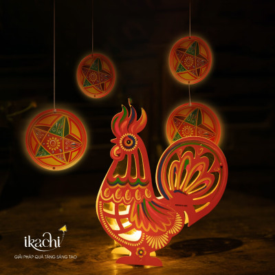 Lồng đèn Trung Thu - Lồng đèn trang trí "Ký ức tuổi thơ" hình Gà (size lớn)