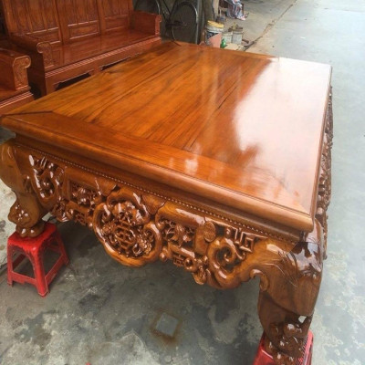 Sập Nằm Ngũ Phúc Cài Mai Cỡ Đại Gỗ Hương Đá