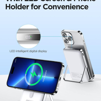 Sạc Dự Phòng Pisen Quick - POWERMag 30W Digital 2-in-1 10000mAh - Màu Đen