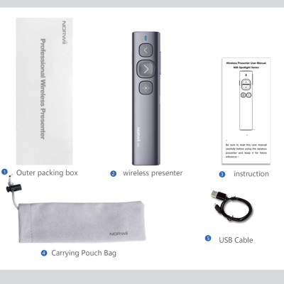 Bút thuyết trình Slide Powerpoint  NORWII N95 Laser tia xanh cao cấp sạc Type C - Hàng nhập khẩu