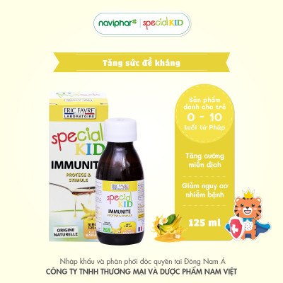 TPBVSK Special Kid Immunité - Hỗ trợ tăng cường sức đề kháng, hỗ trợ giảm nguy cơ mắc các bệnh do nhiễm khuẩn (125ml)[Siro - Nhập khẩu Pháp]