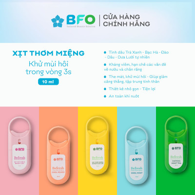 Combo 2 Xịt Thơm Miệng Befresh Cho Hơi Thở Thơm Mát Chỉ Trong 3 Giây Dung Tích 10ml