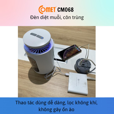 Đèn diệt muỗi đa năng 3 trong 1 Quạt-Lưới điện-Tia cực tím Comet CM068 – Hàng chính hãng
