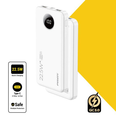 Sạc Dự Phòng Pisen Pro - Power Cube 22.5W 10500mAh - Màu Trắng