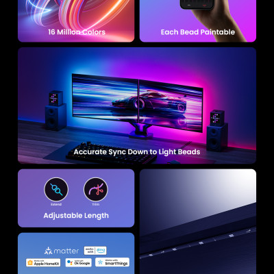 [NEW 2024] Đèn led dây trang trí thông minh Yeelight Obsid RGBIC - Hỗ trợ Matter, Homekit - NK Chính Hãng