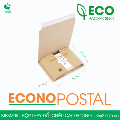 MEBM05 - 36x27x7 cm - 20 hộp carton thay đổi chiều cao siêu tiết kiệm - Hộp đóng sách, hộp gói hàng