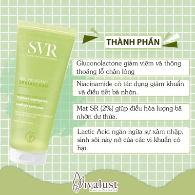 Sữa Rửa Mặt Tẩy Tế Bào Chết SVR Sebiaclear Gel Moussant Tuýp 200ml - SGM