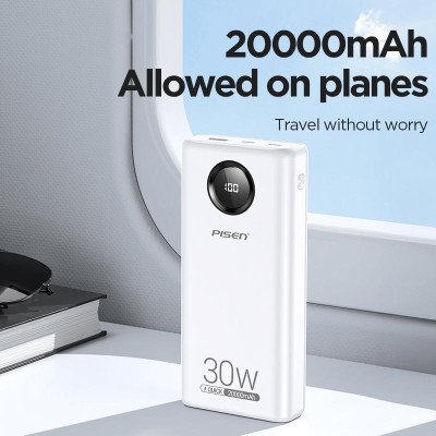 Sạc Dự Phòng Pisen Quick Power Cube 30W 20000mAh