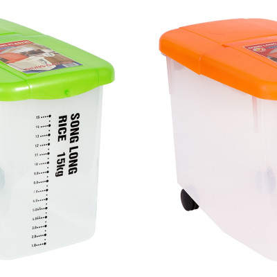 Thùng đựng gạo Song Long có bánh xe 10kg - Màu ngẫu nhiên