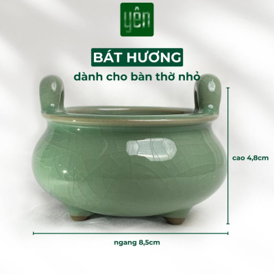 Bát Hương Bát Nhang Thảo Mộc Yên Bằng Sứ Cao Cấp Cao 5cm Size Vừa Màu Sắc Phong Thủy Trang Trí Bàn Thờ Dâng Hương