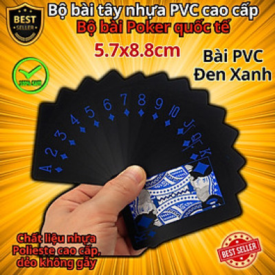 Bộ Bài PVC Mạ Vàng 24K Mạ Bạc Cao Cấp Chất Liệu Đàn Hồi, Bộ Bài Tây Poker Polieste Không Thấm Nước, Hàng Chính Hãng