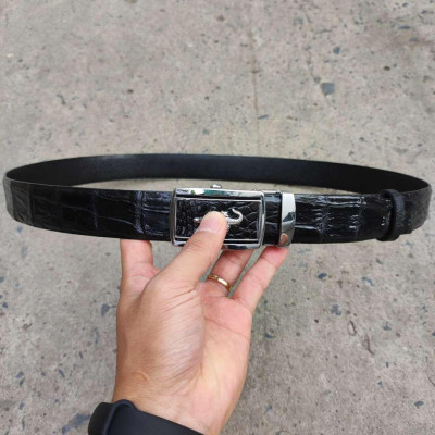 Dây thắt lưng liền Hông cá sấu N25D1 (Mặt trắng)