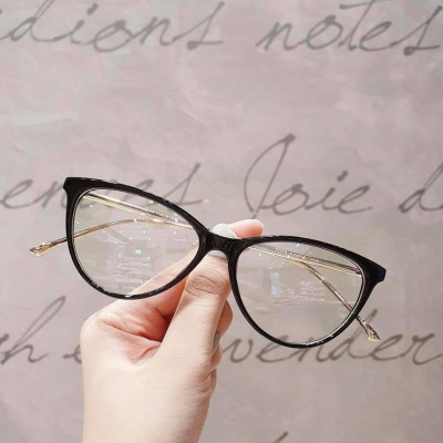 Kính thời trang mắt mèo gọng kim loại form nhỏ cao cấp cho nữ