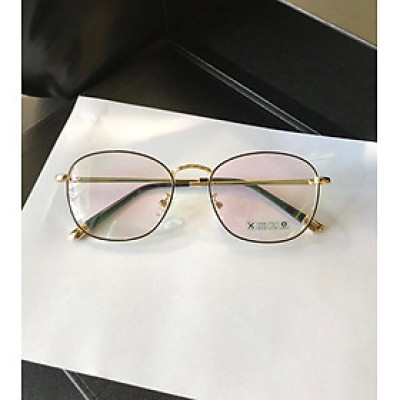 Kính gọng kim loại Hàn Quốc mắt vuông bản dày - Có thể thay tròng cận/viễn/loạn