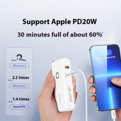 Sạc Dự Phòng 2 In 1 Có Chân Cắm - Quick High Power Box 10000MAH 20W - Pisen TS-D308 (Mẫu Màu Giao Ngẫu Nhiên)