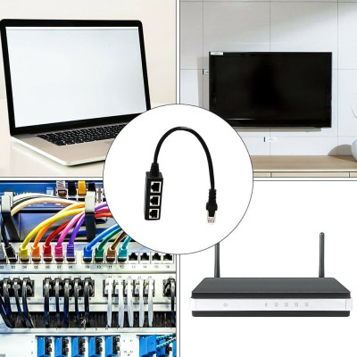 Cáp Chia Cổng Mạng LAN RJ45 1 Sang 3 Cổng - Hàng Nhập Khẩu