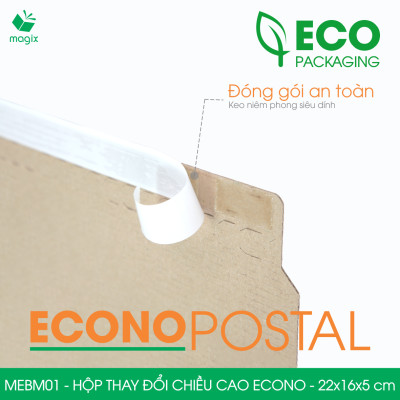 MEBM01 - 22x16x5 cm - 20 hộp carton thay đổi chiều cao siêu tiết kiệm - Hộp đóng sách, hộp gói hàng