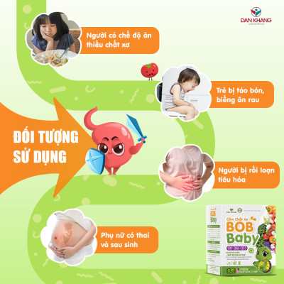 Cốm bổ sung chất xơ cho bé BobBaby Dân Khang hỗ trợ tiêu hóa giảm táo bón hộp 20 gói