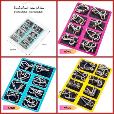 Đồ Chơi Trí Tuệ Cho Trẻ: Bộ 24 Móc Khóa IQ - Thách Thức Khả Năng Tư Duy Loại Tốt Không Ghỉ