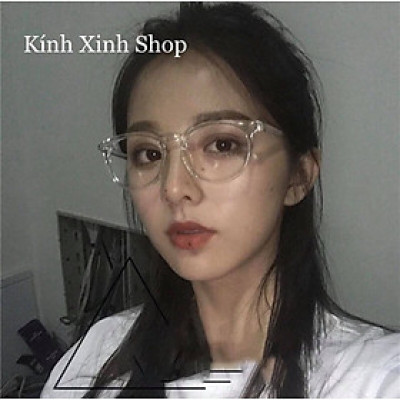 Kính Mắt Nam Nữ Chống Ánh Sáng Xanh Mắt Tròn Trong Suốt