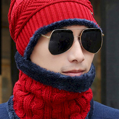 Mũ Len Kèm Khăn Cổ Mũ Len Khăn Chui Đầu Kiểu Dáng Hàn Quốc