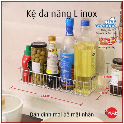 iMat Kệ dán tường nhà bếp, nhà tắm chịu lực siêu dính đa năng, móc treo dán tường cao cấp Happy Home Đài Loan