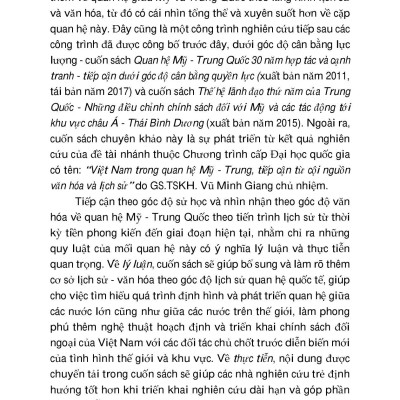 Quan Hệ Mỹ-Trung Quốc - Thăng Trầm Theo Dòng Lịch Sử, Văn Hóa