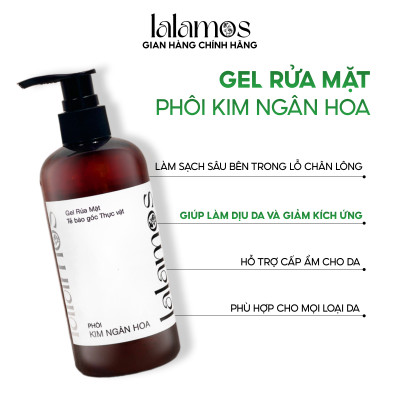 Combo sạch da Lalamos Nước tẩy trang Đài Kim Ngân Hoa 280ml + Sữa rửa mặt Phôi Kim Ngân Hoa 280ml