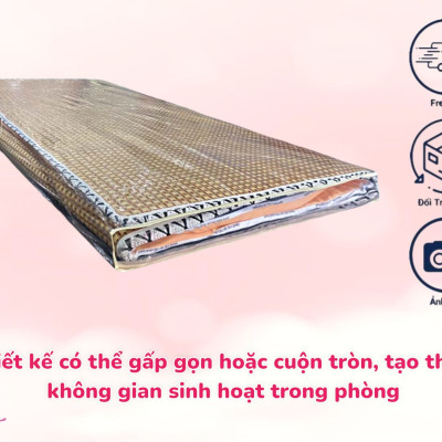 Chiếu Điều Hòa Sợi Mây Tổng Hợp Có Lớp Mút Foam Dày 5cm Đủ Size Thoáng Mát Và Êm Ái