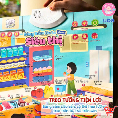 Đồ chơi Bảng âm thanh bấm Líu Lo dạy cho trẻ học phát âm song ngữ Anh Việt Ú Òa giúp bé phát triển trí thông minh