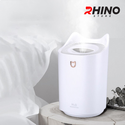 Máy phun sương tạo ẩm cỡ lớn Rhino H802 3000ml, 2 lõi phun, tích hợp đèn 7 màu, dung tích lớn cho không gian rộng - Hàng chính hãng