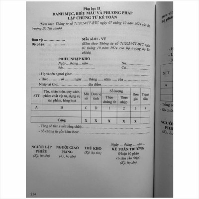 Sách Hướng Dẫn Chế Độ Kế Toán Hợp Tác Xã, Liên Hiệp Hợp Tác Xã theo Thông Tư số 71/2024/TT-BTC (V2522T)