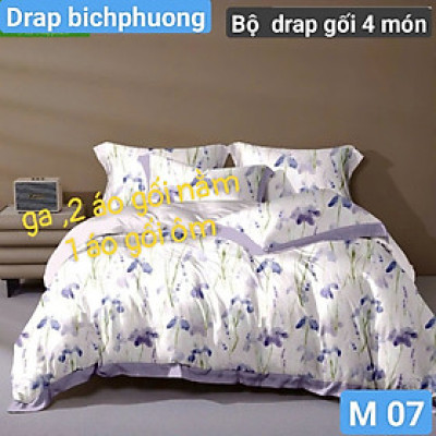 Bộ drap gối Tencel vải Hàn Quốc , đỉnh cao mát , mềm mại { drap và 3 áo gối}