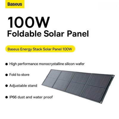 Bộ sạc năng lượng mặt trời Baseus Energy Stack Solar Panel 100W CCNL050006- hàng chính hãng