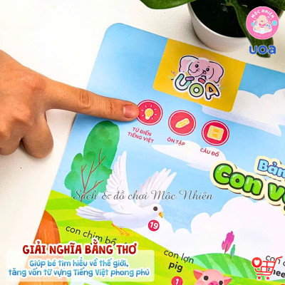 Đồ chơi Bảng âm thanh bấm Líu Lo dạy cho trẻ học phát âm song ngữ Anh Việt Ú Òa giúp bé phát triển trí thông minh