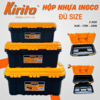 Thùng đựng đồ nghề phân phối INGCO nhựa PP siêu bền (14"+17"+20")