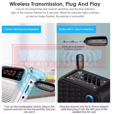 ROGTZ Micro Cài Đầu Không Dây 2.4G Cho Máy Trợ Giảng G18 - Hàng Nhập Khẩu