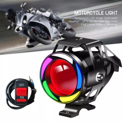 Đèn U7 Viền LED Cho Xe Máy – Trợ Sáng Ban Đêm, Độ Xe Ngầu, Chống Nước Hiệu Quả