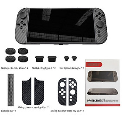Bộ Miếng dán bảo vệ tay cầm, nút bọc cần điều khiển, lưới che bụi loa, nút bịt cổng sạc cổng tai nghe cho Nintendo Switch 2 - Hàng Chính Hãng