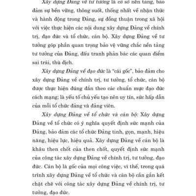 Tài liệu nhận thức và triển khai công tác xây dựng Đảng về chính trị, tư tưởng, đạo đức trong giai đoạn hiện nay - bản in 2024